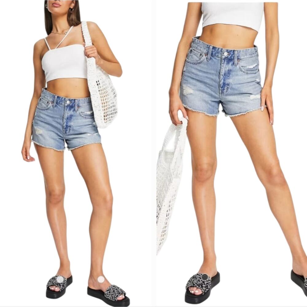 Madewell The Perfect High Rise Denim Jean Shorts Raw Hem Distressed 20 22 35 36